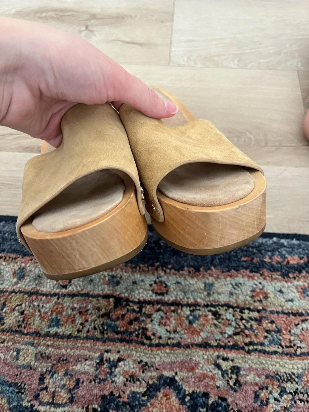 Veronica Beard Hannalee Platform Sandals in Desert Suede